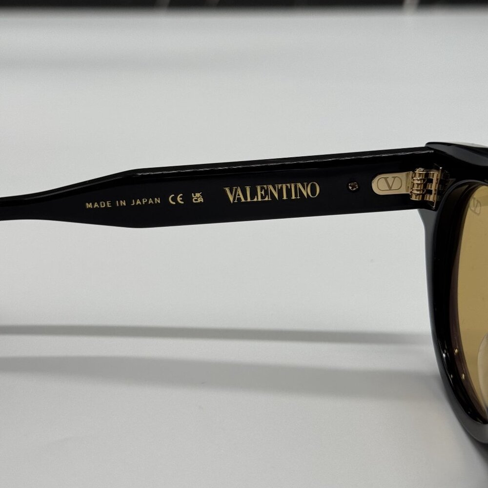 NEW VALENTINO VLS-163A BLACK BROWN ROUND SUNGLASSES VALENTINO - Picture 8 of 10